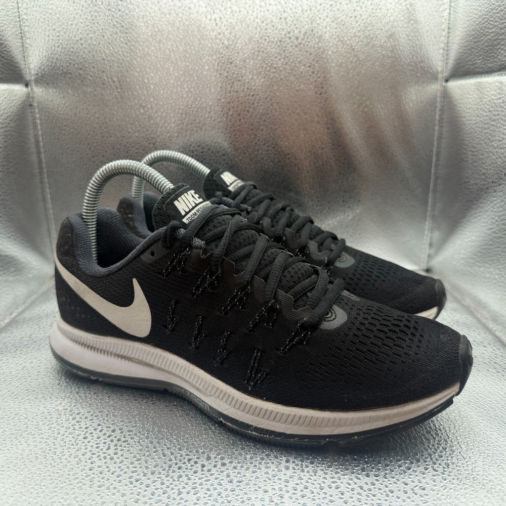 Size 8 Nike Air Zoom Pegasus 33 Anthracite Black Womens Running Shoes 831356-001